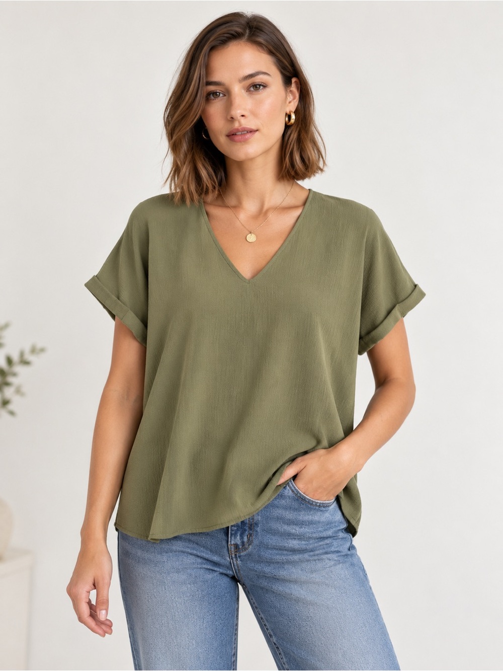 🎉5 for $45🎉 NWT Haute Monde top blouse shirt size L